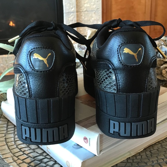 PUMA CALI BLACK SNAKE PLATFORM WEDGE SNEAKER - Picture 5 of 11